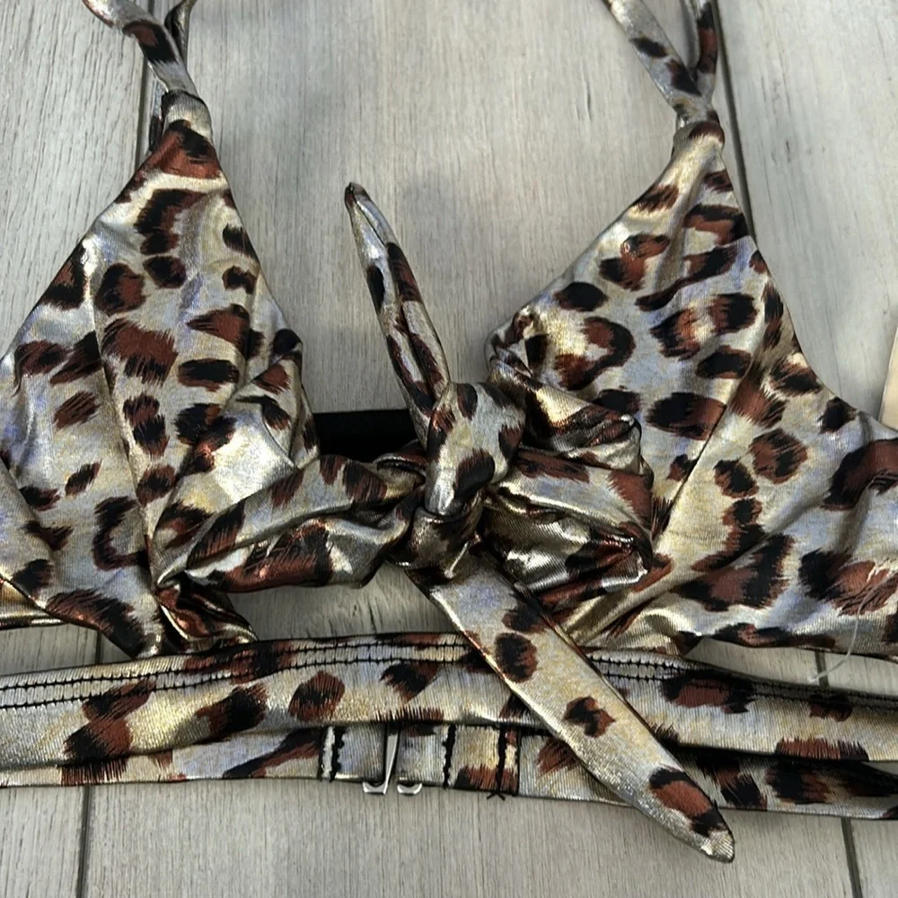 Ris-K Dippin' Daisy's Glow Wildcat bikini top size S swim swimsuit